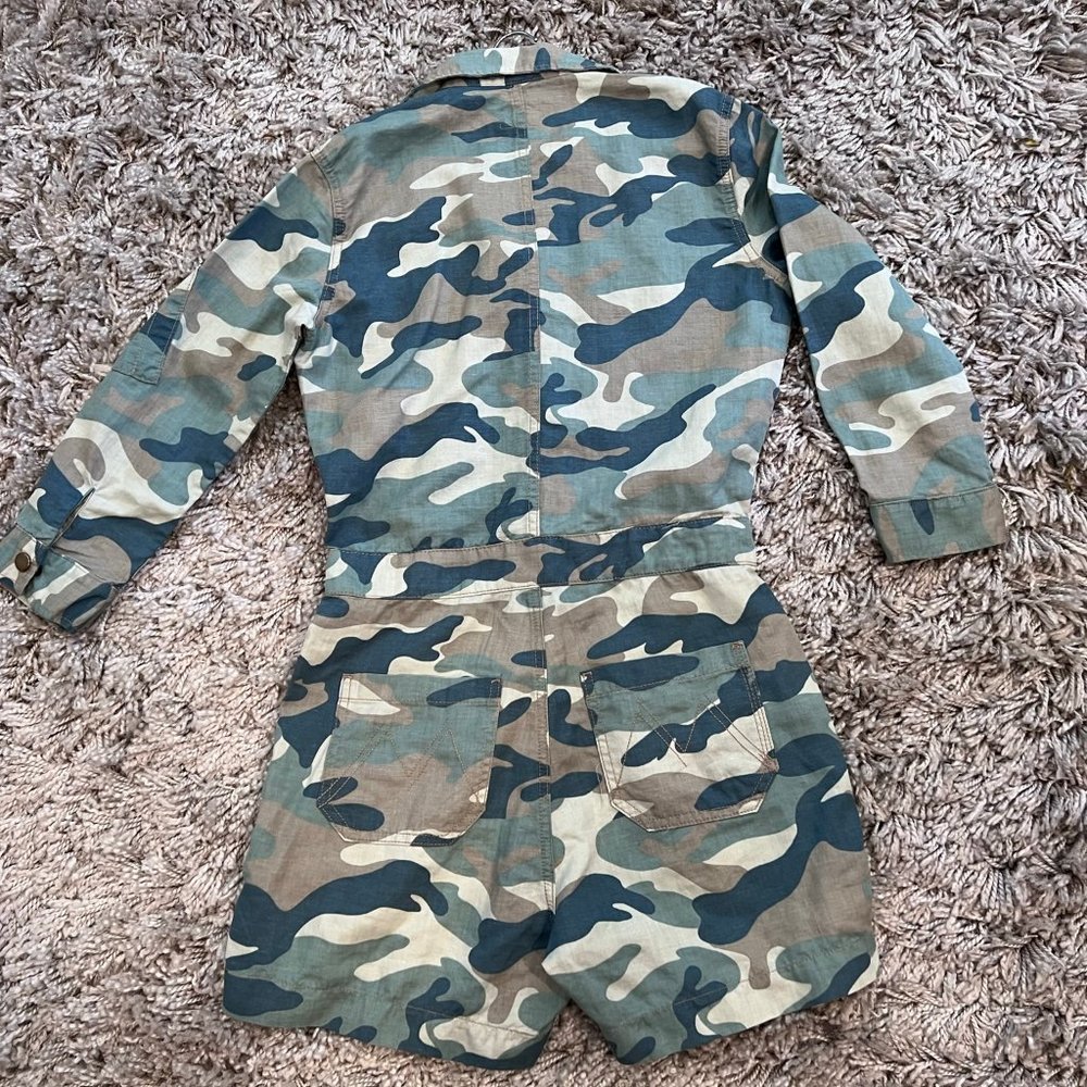 $245 MOTHER DENIM THE FIXER SHORT ROMPER SIZE S SMALL CAMO - Picture 6 of 6